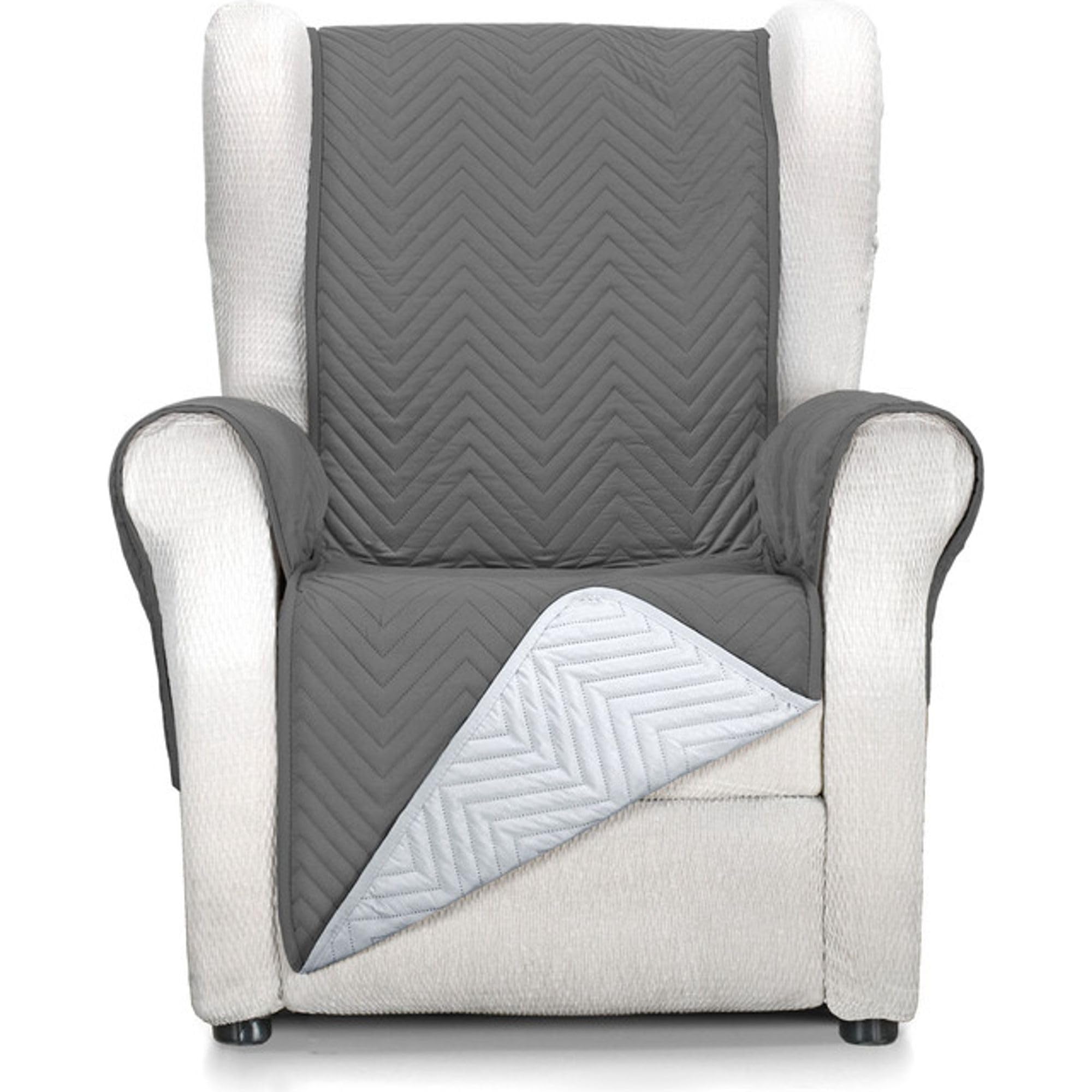 Housse pour fauteuil relax extensible et antidérapante gris anthracite