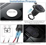 Linkstyle 4 Ports USB Car Charger Socket, Dual 30W PD & Dual 18W QC3.0 Ports, Car USB Power Outlet with LED & Switch for 12V/24V RV Boat