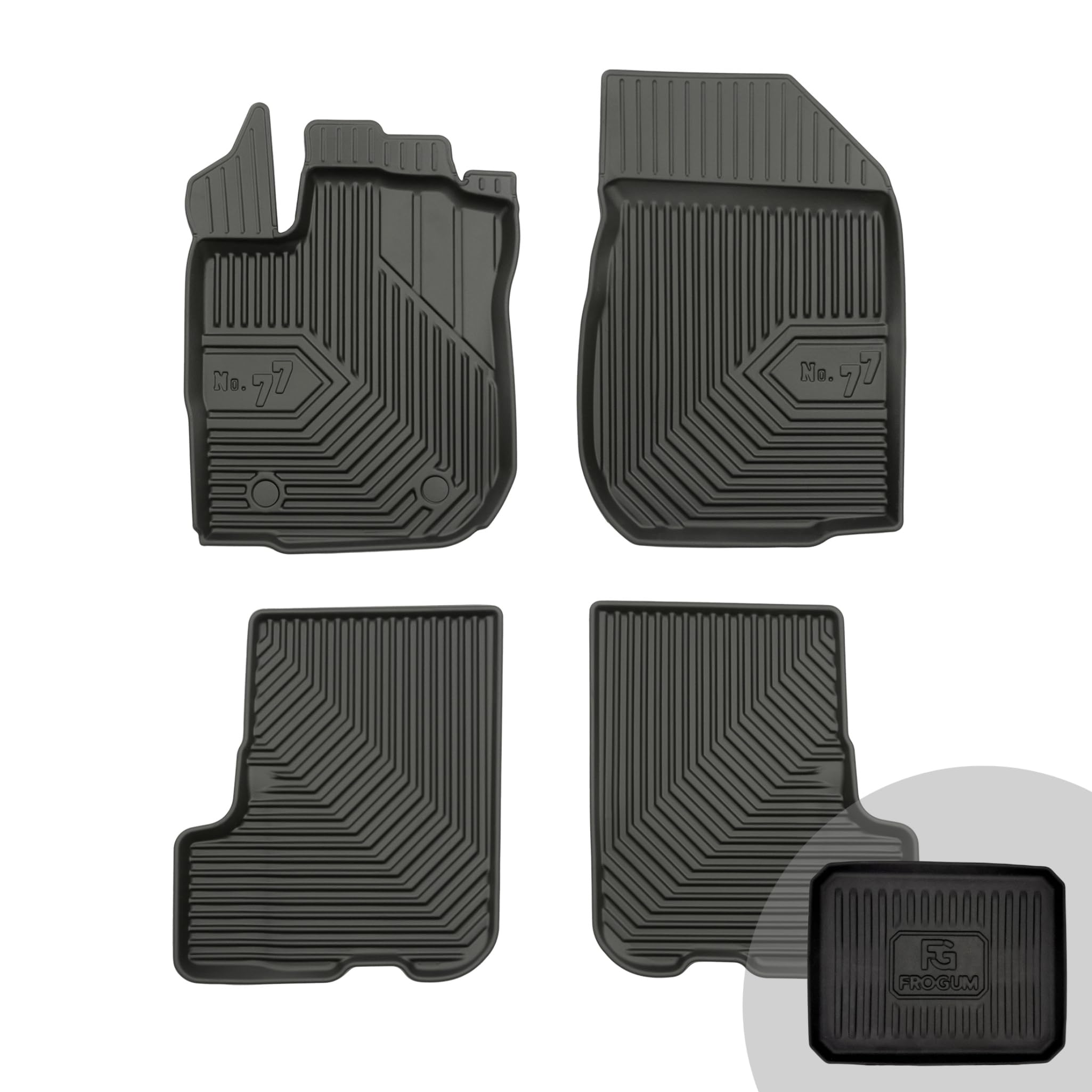 FROGUM No.77 Alfombrillas para Coche Alfombras para Dacia Sandero II 2012-2020 | Borde Alto | para Todo el año | Tamaño
