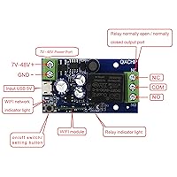 Vista 2 de Módulo de relé inteligente inalámbrico Ewelink WiFi USB 5V/12V/24V/48V, interruptor de encendido/apagado remoto autobloqueante, compatible con Alexa