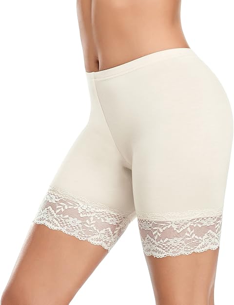 YARRCO Damen Unterhose Spitze Unter Rock Kurze Hose Unter Kleid Radlerhose Slipshorts Hohe Taille Shorts Boxershorts Kurze Leggings
