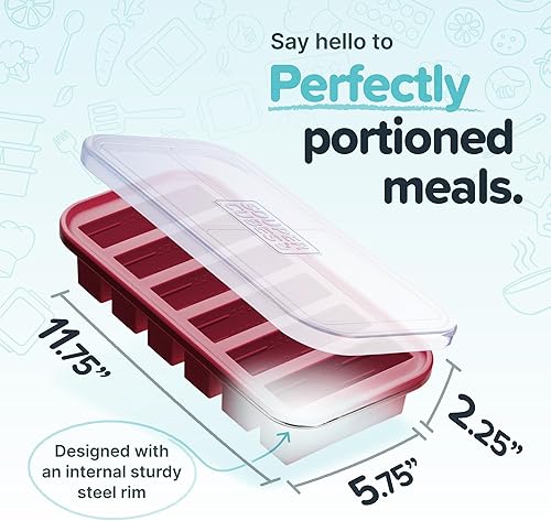 Miniatura 2 de Souper Cubes Molde de silicona para congelador de 12 taza, bandeja de silicona para congelador de sopa con tapas para congelar alimentos, salsa,