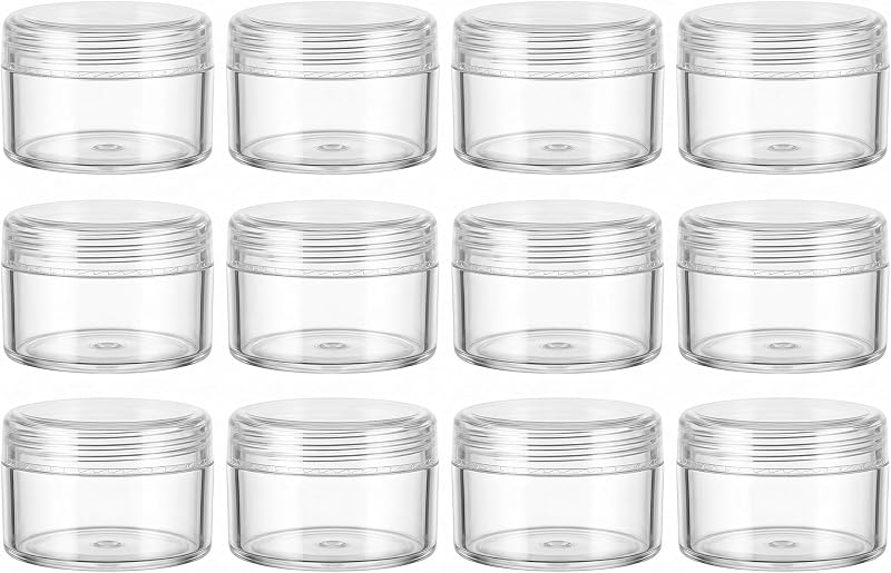 GOLACKY Frascos plásticos transparentes com tampa de rosca, 15 g, Pacote com 12