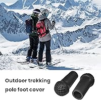 Vista 4 de Trekking Pole Head Covers Walking Stick Reemplazo Consejos Tapones Tapones Partes Protector Anti-Punción Negro