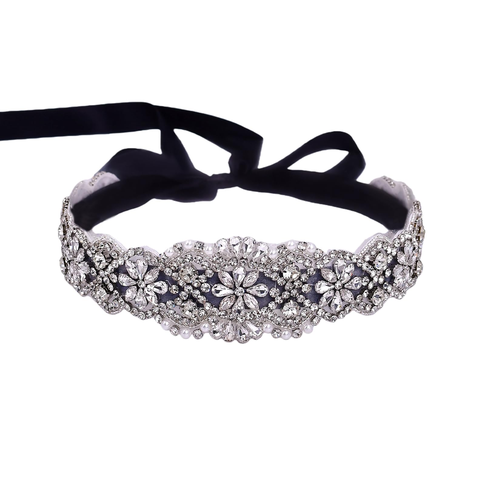 azaleas Women's Crystal Thin Wedding Belt Sashes Bridal Sash Belt for Wedding, Bridesmaid Flower Girl Dress Accessories 16IN, Black