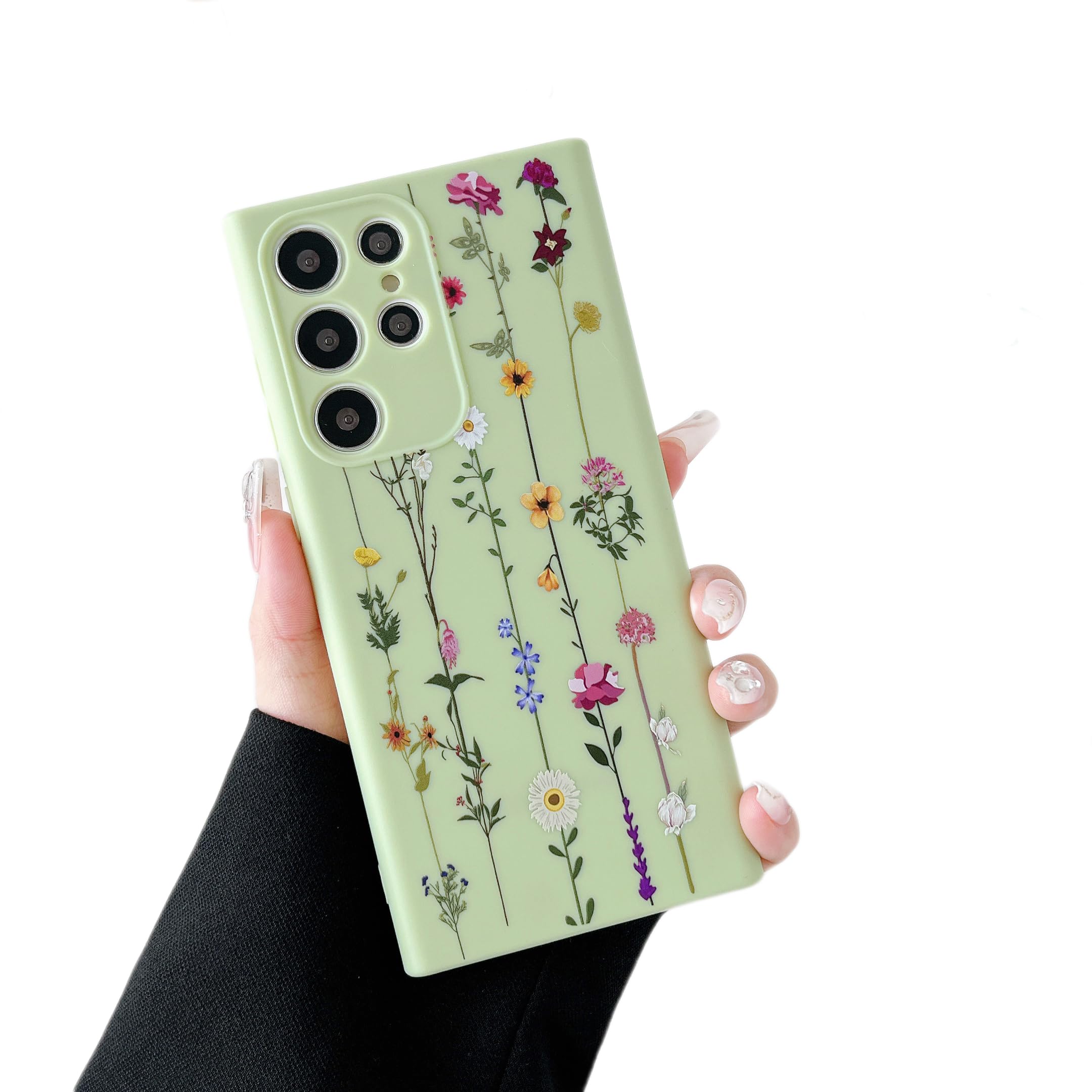 ZTOFERA Floral Case for Samsung Galaxy S22 Ultra 5G,Cute Flower Pattern Case for Girls Women,Flexible Silicone Protective Slim Shockproof Bumper Phone