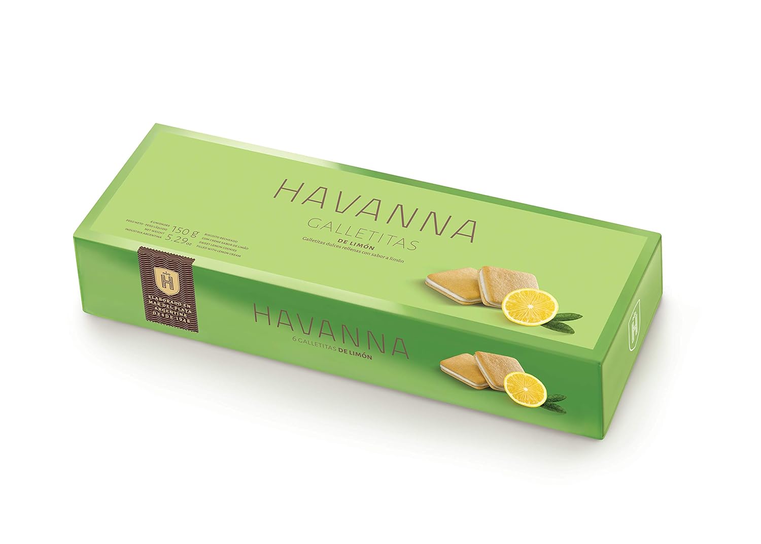 Havanna Lemon Cookies – Soft Baked Cookies Filled with Smooth Lemon Cream – Authentic Argentinian Treats for Snacking and Sharing, Box of 6