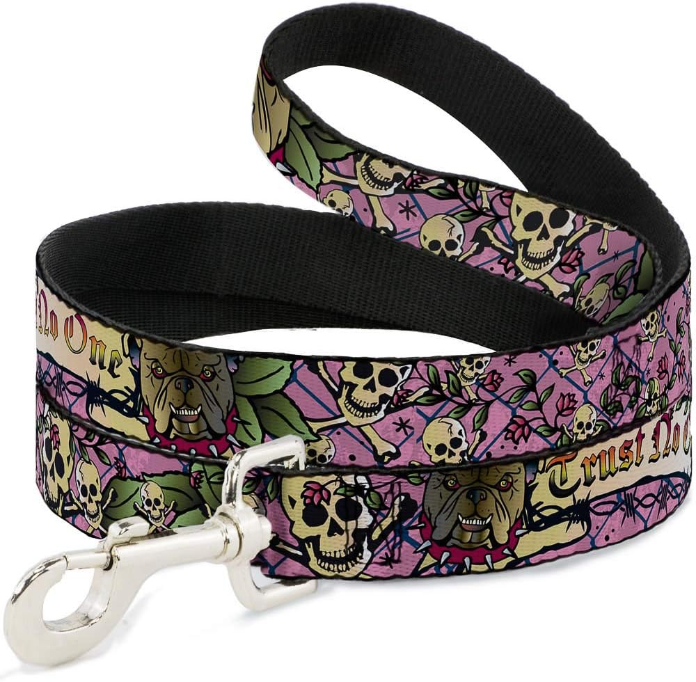 Dog Leash Trust No One Pink 4 Feet Long 1.5 Inch Wide