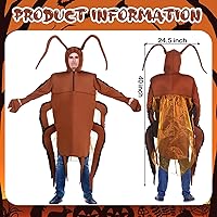 Vista 2 de Panitay Disfraz de cucaracha espeluznante disfraz de Halloween de cucaracha extraña para adultos y niños, cosplay de Halloween