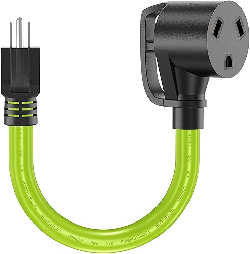 CircleRiver Cable adaptador RV de 30 amperios a 110 V 15 amperios, NEMA 5-15P macho a TT-30R hembra Dogbone Pigtail Adaptador de corriente RV con