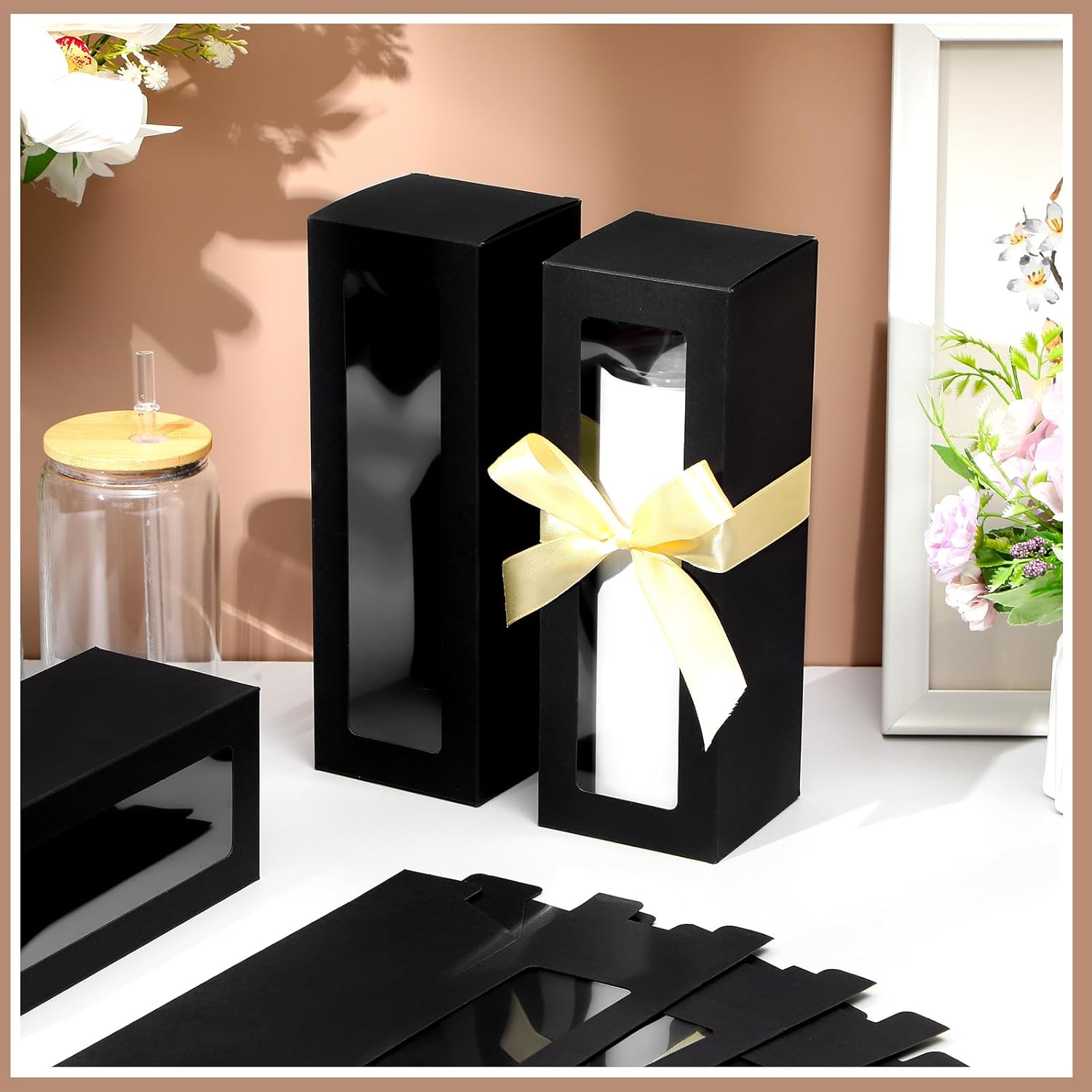 PerKoop Gift Boxes for Sublimation Tumblers, 36 Pcs with Ribbon, Christmas Themed, Fits 12/20/30 oz Tumblers, Gift Wrapping & Shipping - Image 7