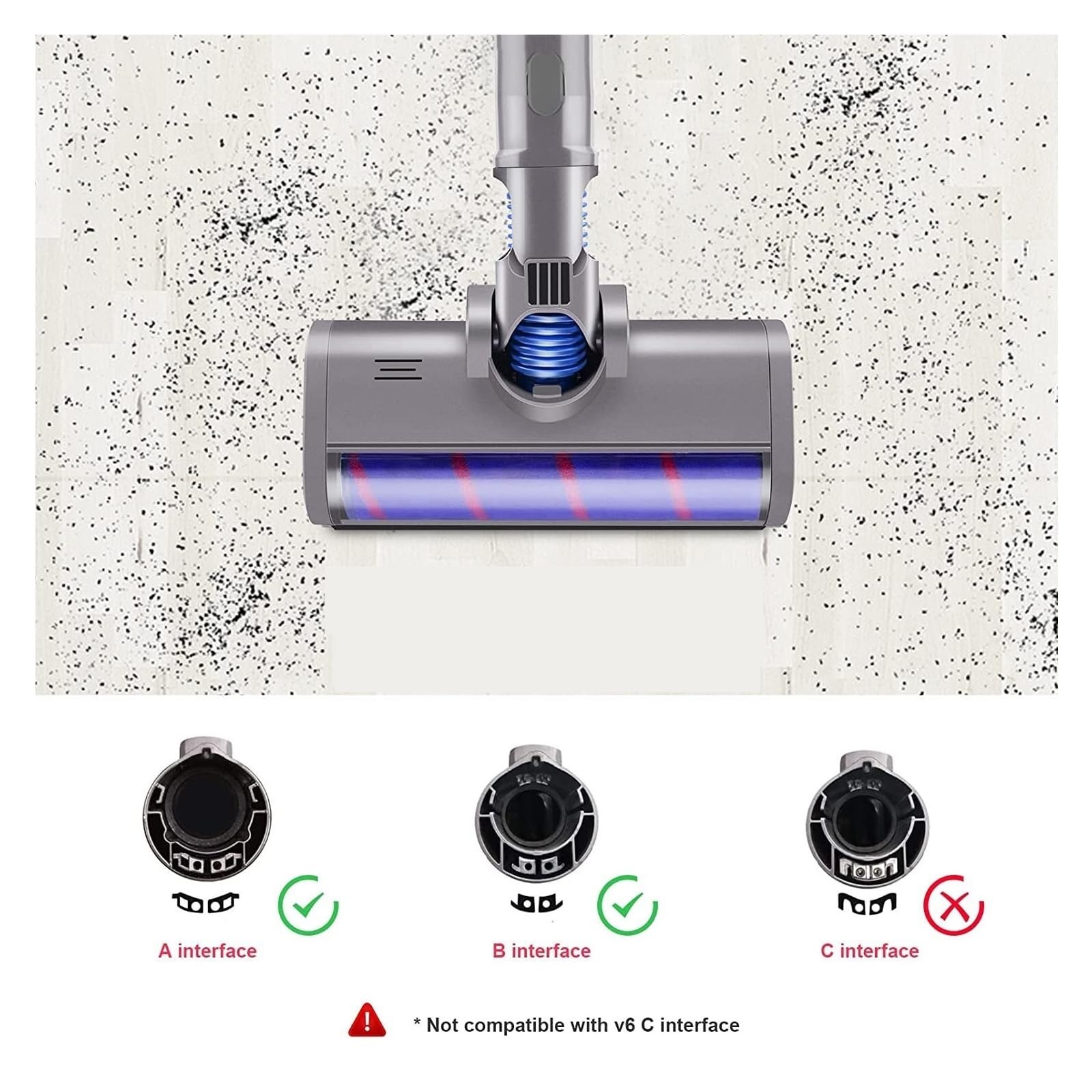 Herramienta Motorizada For Cabezal De Cepillo De Suelo, Compatible Con Dyson, V6 DC58 DC59 DC61 DC62, Accesorio De Cabezal De Cepillo De Rodillo Barredor Suave