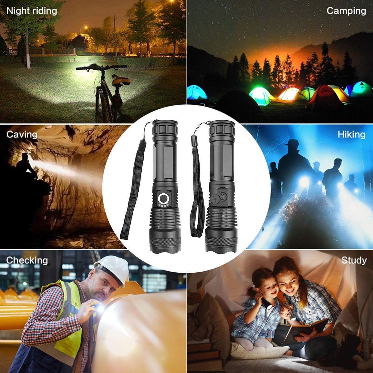 MODOAO Flashlight Rechargeable Waterproof Emergency Photo