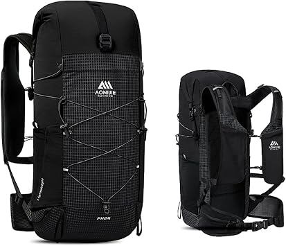 AONIJIE Hiking Backpack 24L Lightweight Hydration Pack Multifunctional Climbing Daypacks Lightweight Black