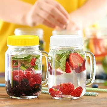 8 Pcs Colored Plastic Mason Jar Lids, 70mm Regular Mouth Canning Jar Lid