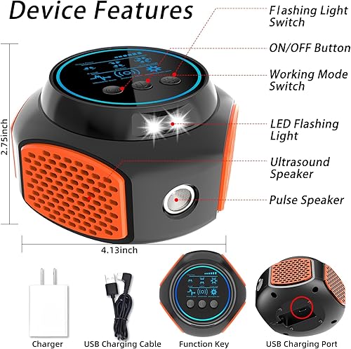 Miniatura 8 de Repelente ultrasónico para ratones, repelente de plagas ultrasónico de disuasión de ratones, repelente de ratones de 360 para interiores con altavoz