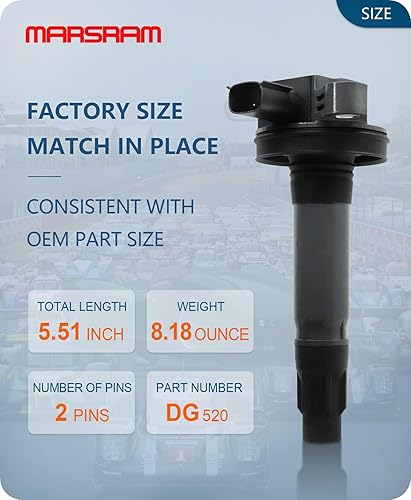 Vista 107 de Marsram Paquete de bobinas de encendido UF487 y doble bujía de iridio para Toyota Lexus 2005-2018 Camry Highlander Avalon Rav4 Sienna Venza RX350