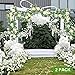 2pcs Elegant 13ft Artificial Eucalyptus & Rose Wreaths - Lush Greenery with White Roses, Perfect for Wedding Table Backdrops, Party & Home Decor - Versatile for All Seasons (White)