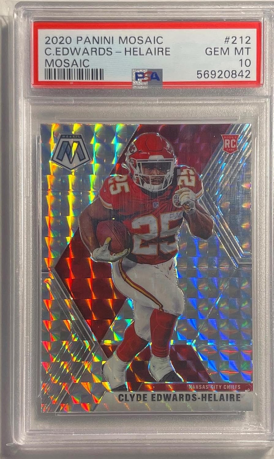 Clyde Edwards Helaire 2020 Panini Mosaic Silver Prizm Rc #212 Psa 10 Gem Mint - Football Cards