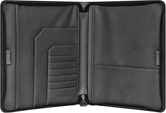 FranklinCovey - Brighton Cover for Wire-Bound FranklinCovey Planners | Simulated Leather - Zipper Closure (Monarch, Slate)