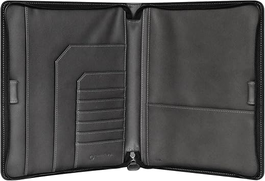 FranklinCovey - Brighton Cover for Wire-Bound FranklinCovey Planners | Simulated Leather - Zipper Closure (Monarch, Slate)