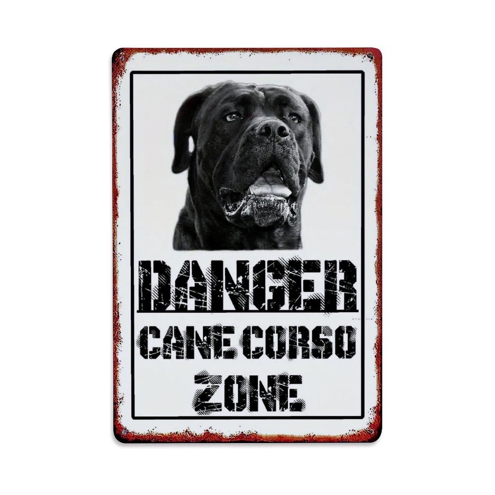 Nestemfo Vintage Danger Cane Corso Zone Sign Tin Sign Metal Sign, Living Room,Bar, Home, Bedroom Wall Decor,Retro Metal Poster 8X12 Inches