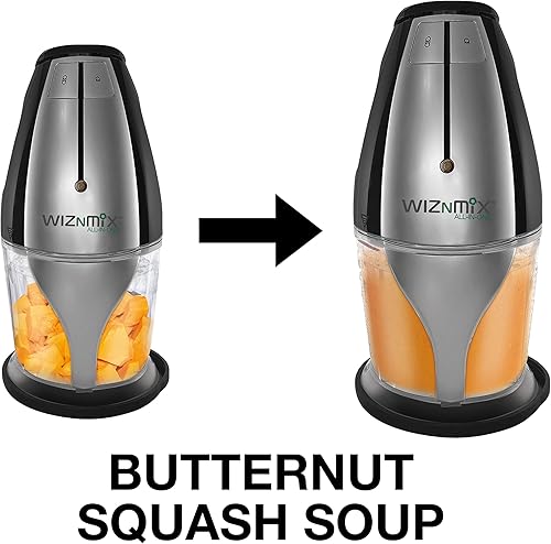 Miniatura 8 de Salton WizNMix - Procesador de alimentos todo en uno, picadora y licuadora, capacidad de 25.4 fl oz, color rojo