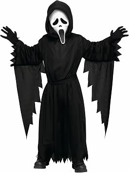 Fun World Boys Ghost Face Costume, 3T-4T, Black