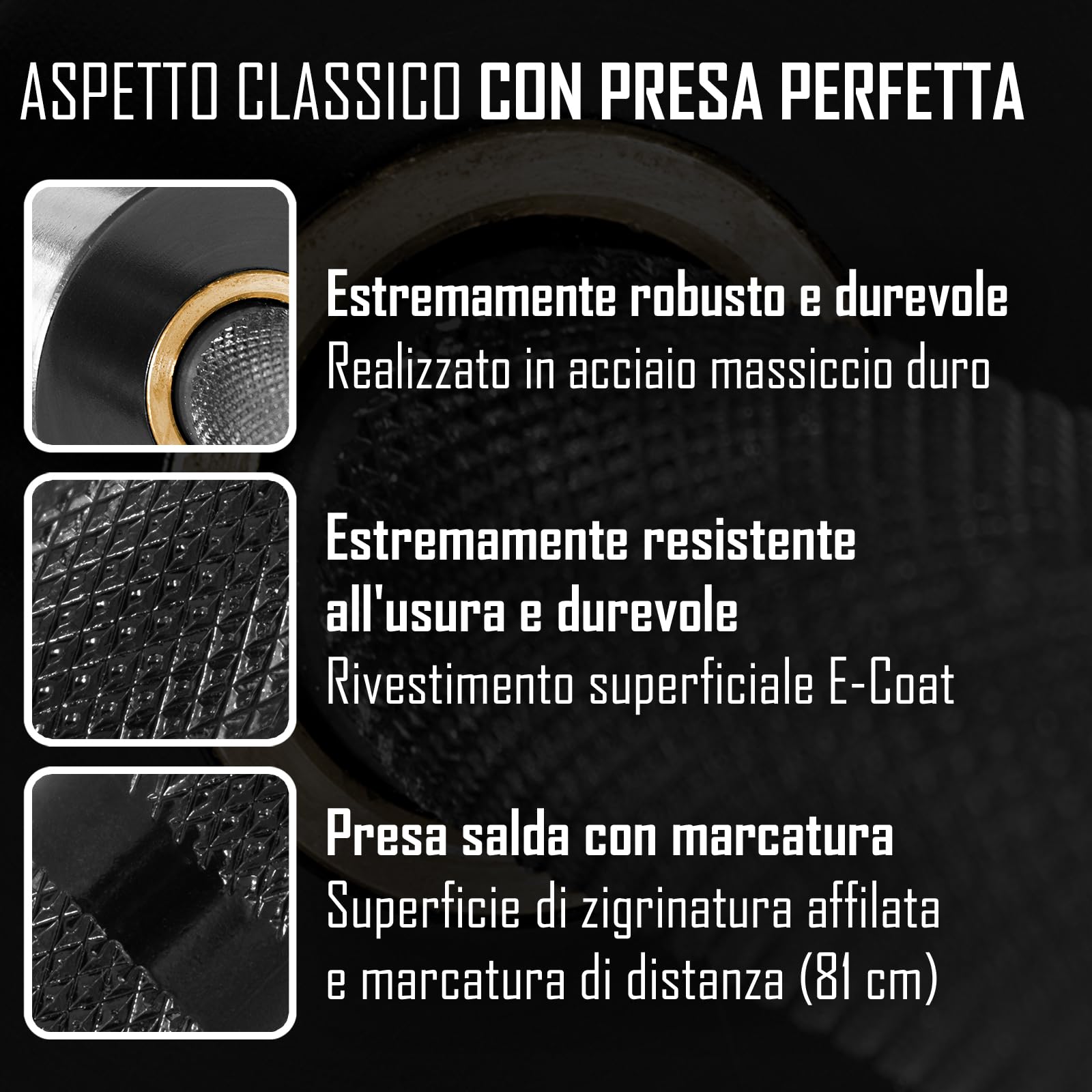 Strength Shop bilanciere olimpico 20 kg, lunghezza 220cm, diametro 28mm, bilanciere palestra in acciaio con attacco per dischi da 50mm, bilancere 20kg perfetto per squat, sollevamento pesi, ecc.