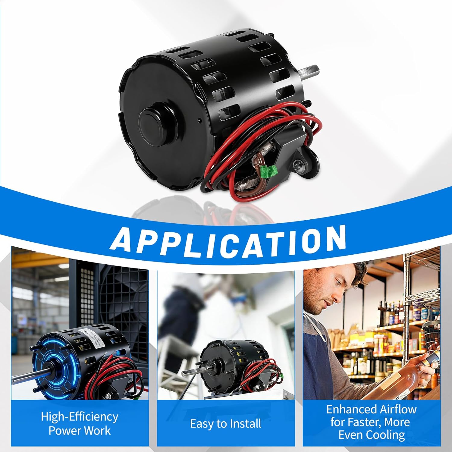 13-13190 Fan Motor Compatible with Master-Bilt Commercial Refrigeration CPB0501C-A, CPF150DC-A, CPF151DC-A, CPX151DC-A, Replacement YDK-38-4, 208-230V 50/60Hz CCW PSC