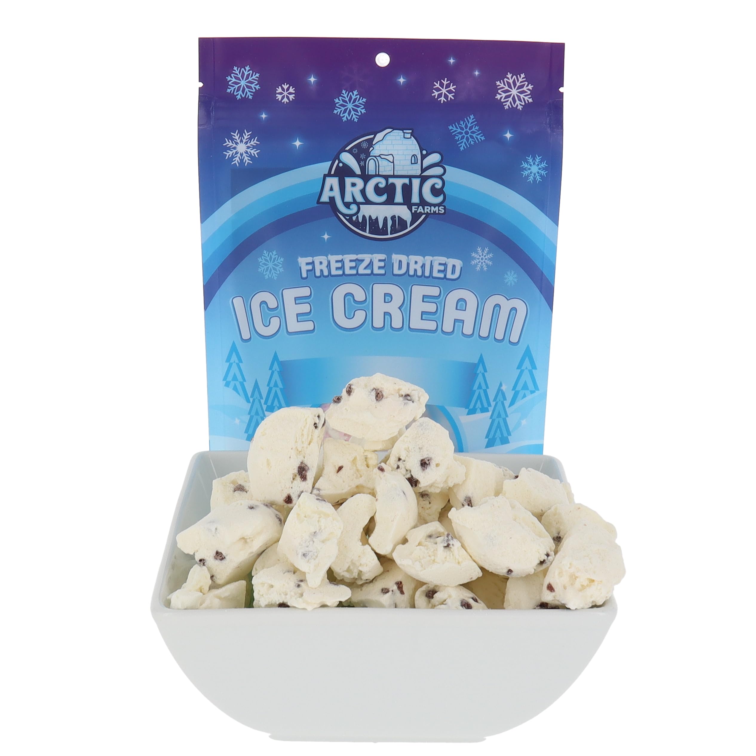 Arctic Farms Freeze Dried Ice Cream Bits Bagged and Boxed - Does Not Melt (Cookies & Cream, 2.5oz)
