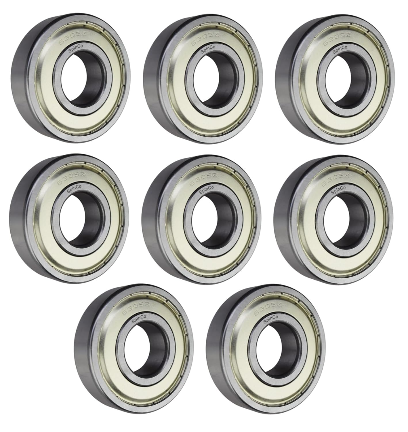 (8 Pack) 6305-ZZ, 6305-2Z, 305SS Shielded Radial Ball Bearing 25X62X17 by SpinCo