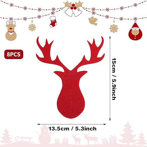Miniatura 3 de 8 soportes para cubiertos de Navidad, 8 piezas de vajilla de Navidad con alce pequeño, cubiertos de Navidad, cuchillos de bolsillo, tenedores,