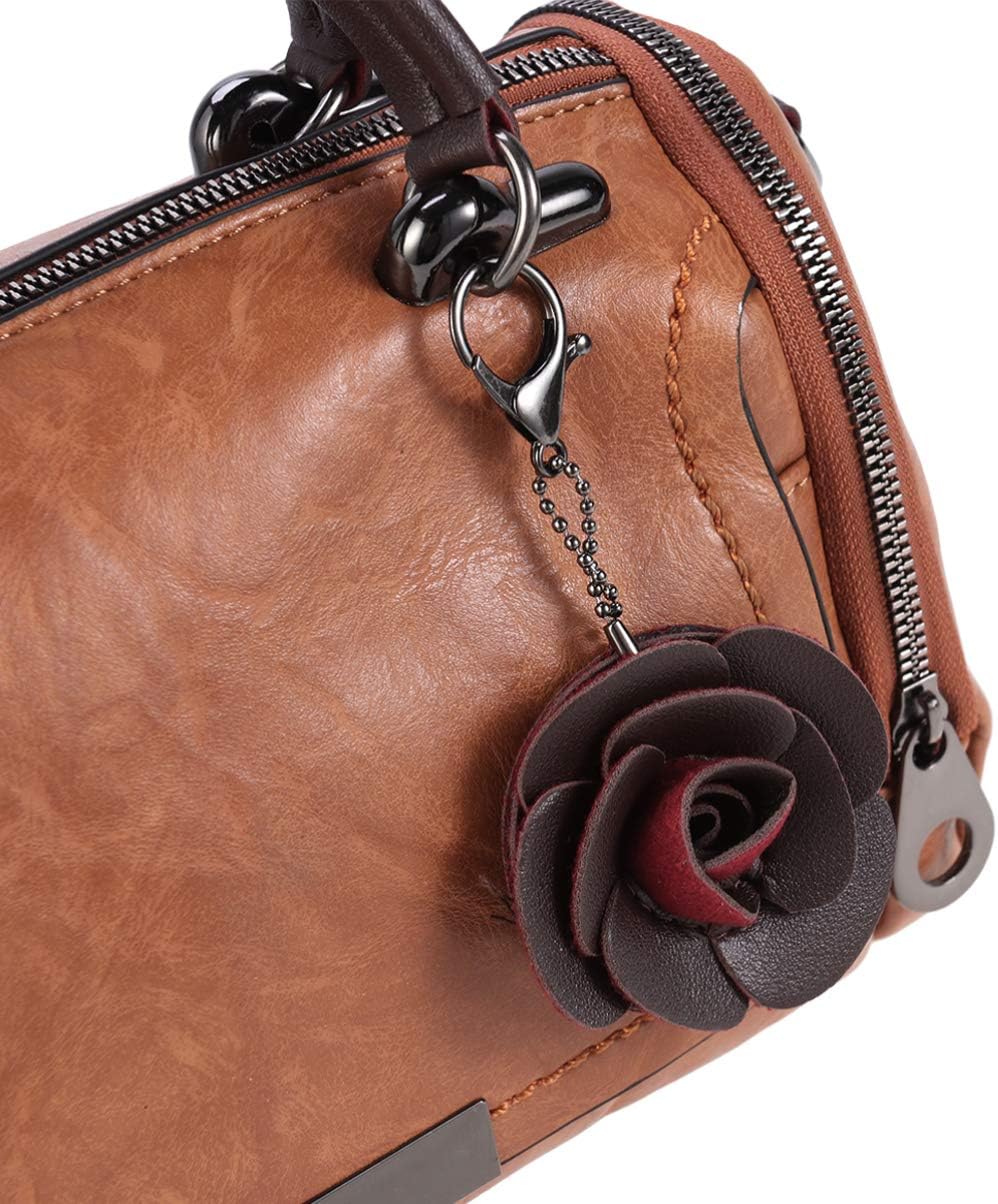 KESYOO Pillow Bag Woman Portable Shoulder Handbags Dual-use Boston Barrel Crossbody Handbag (Red)