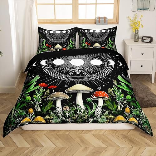 Miniatura 16 de feelyou - Juego de funda de edredón, diseño bohemio de mandala dorado; tamaños Gemelo, Completo, Queen y King; material de poliéster de microfibra