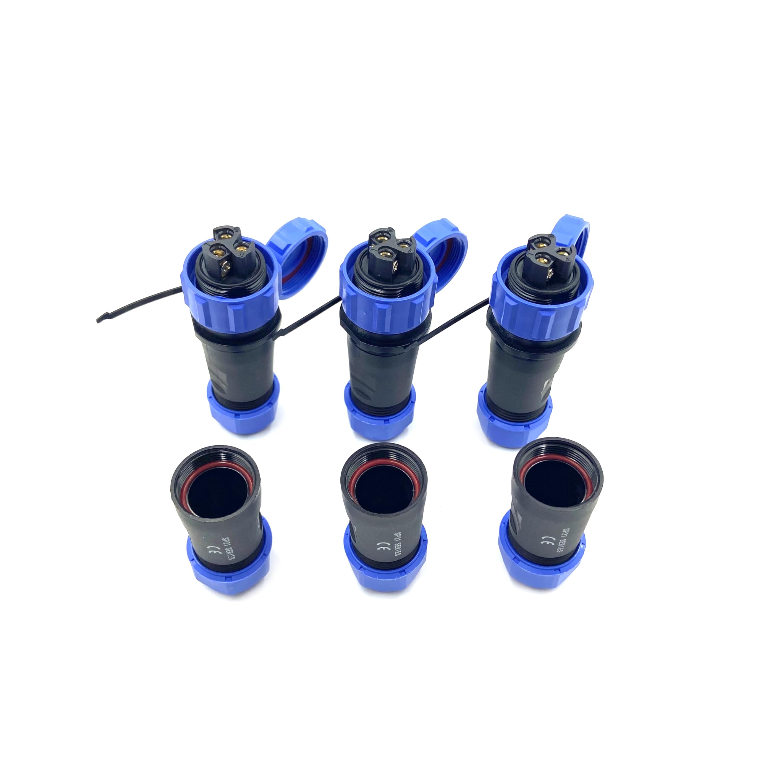 Lot de 3 connecteurs d'aviation SP21 à 3 broches, IP68, 3 broches, sans soudure, fiche d'aviation étanche pour lampes extérieures, 500 V 30 A (câble 12 AWG, sertissage à vis