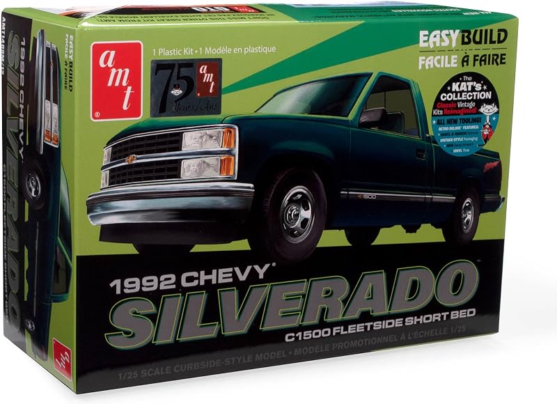 1992 Chevrolet Silverado Shortbed Fleetside Pickup Easy Build 1:25 Scale Model Kit