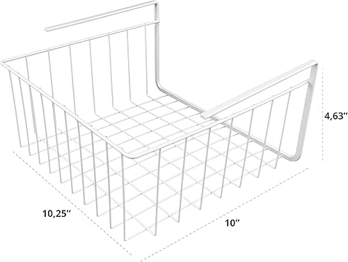 Miniatura 2 de Southern Homewares Juego de 4 cestas de almacenamiento de alambre blanco para debajo del gabinete, almacenamiento colgante para cocina, despensa,