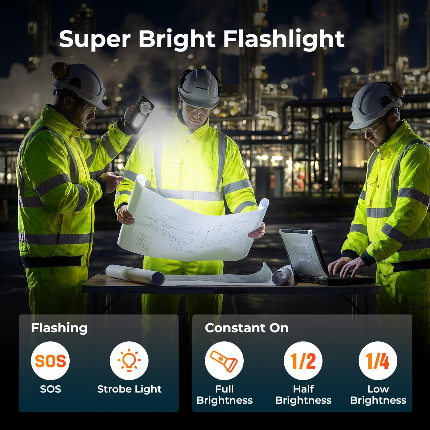 MUNBYN Rugged Phone, 20000mAh Rugged Smartphone, 6.78" Screen, Android 14, 8GB+256GB, 3G/4G/5G Unlocked Phone for Outdoor Usage with 1000LM Camping Light and IP68 Level Waterproof and Drop Proof