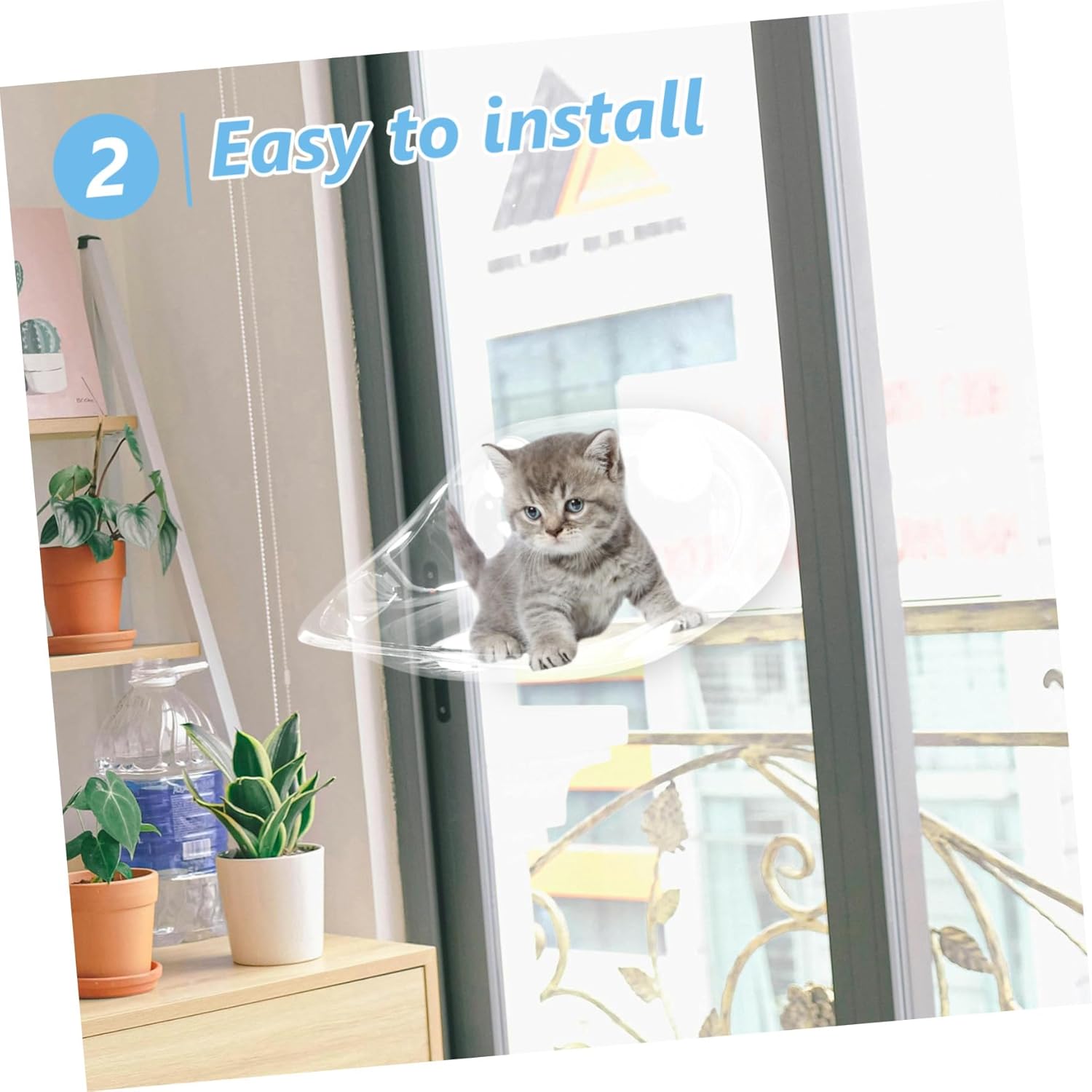 BESPORTBLE Window Mounted Cat Suction Cup Hammock Transparent Hanging Cat Nest with Strong Suction for Sleeping Easy Installation Tiles Space-Saving Comfortable Resting Spot