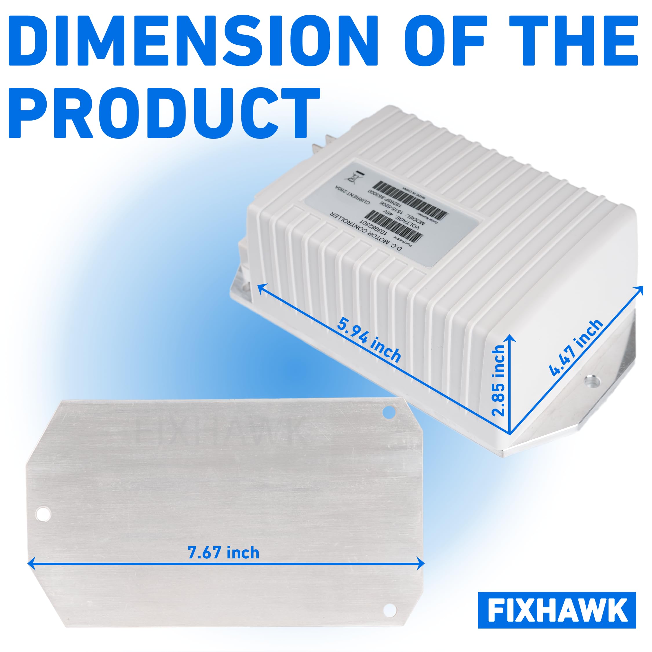 1515-5206 Club Car Precedent Motor Controller, weiß, 48 V, 250 A DC Curtis Controller #1515-5206, passend für Club Car Precedent & Tempo&Onward 2014–2019 Golfwagen