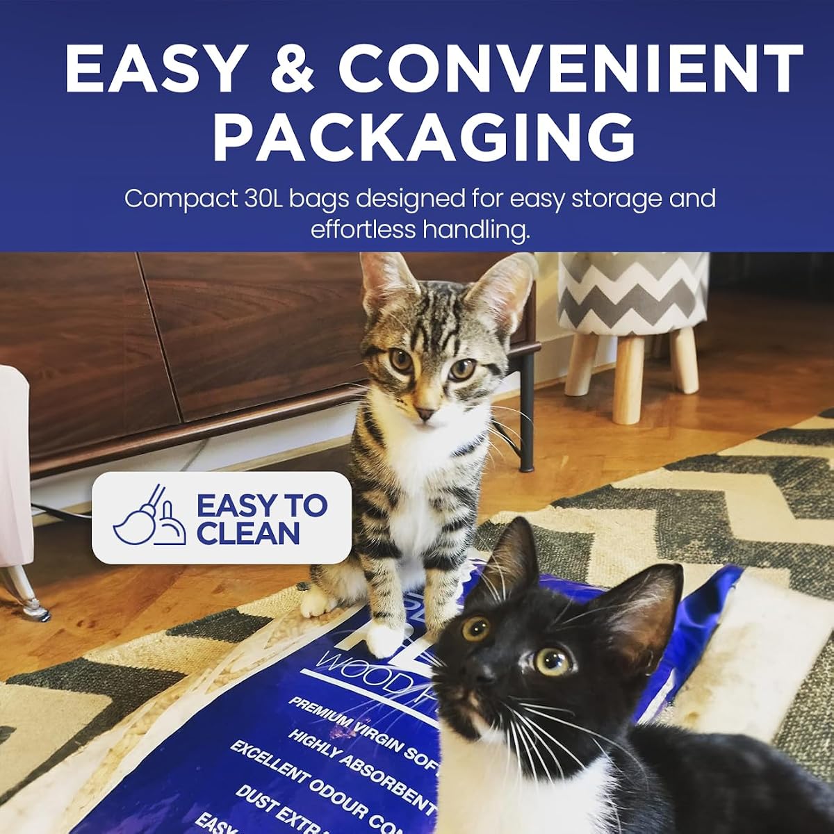 Platinum Plus Cat Litter 30L Bag | Premium Natural Wooden Pellets- Odour Control - Biodegradable Wood Pellet - Dust Free Abso — view 5