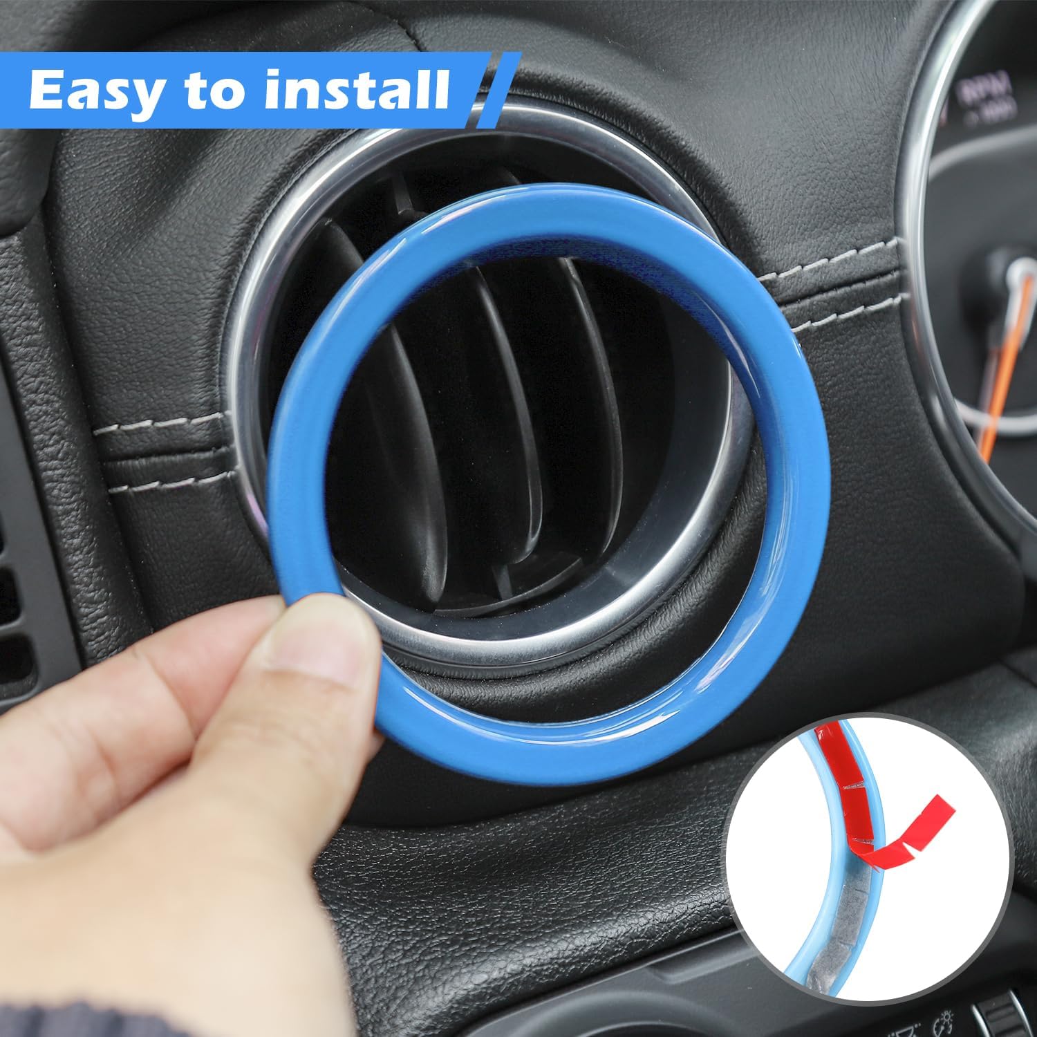 RT-TCZ for Wrangler JL Dash Air Vents Cover Trim Stickers Baby Blue for Jeep Wrangler JL JLU Gladiator JT 2018-2023 Baby Blue Interior Accessories 4pcs