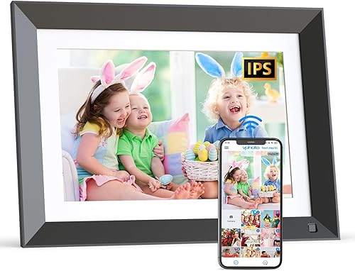 Marco de fotos digital de 32 GB de 17 pulgadas, marco de fotos digital WiFi dual con rotación automática, función completa, comparte fotos y videos