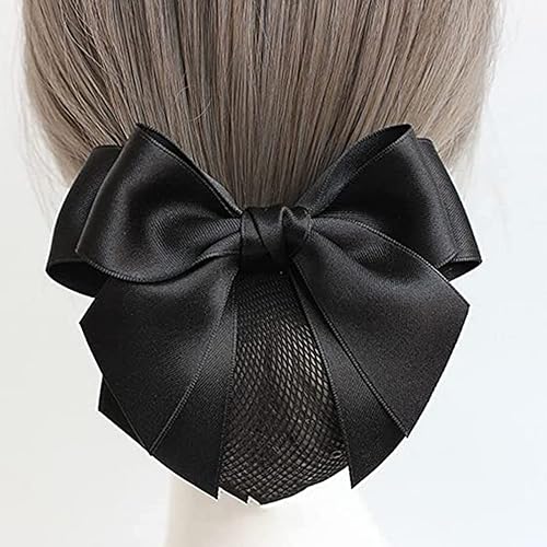 Miniatura 7 de 4 pinzas para el cabello para mujer con moño, cubierta de moño para el cabello, pasadores, red de red para el pelo (2 unidades, azul + 2 negro)