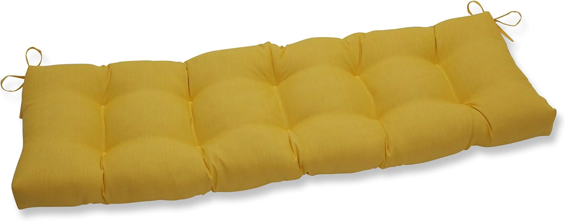 Pillow Perfect Tufted Bench/Swing Cushion, Yellow, 56" x 18"
