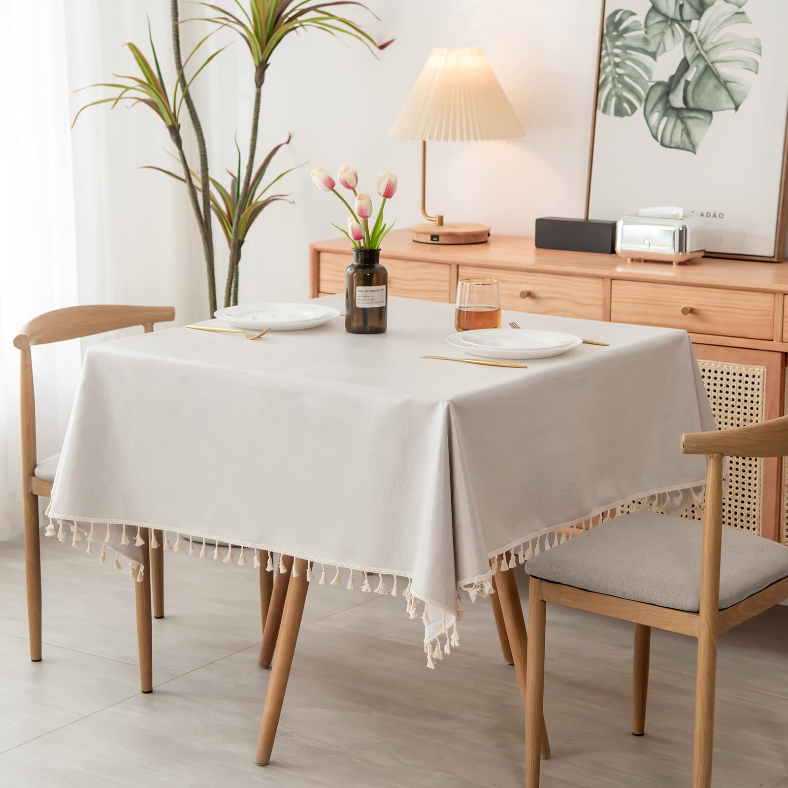 PUDSIRN Table Cloth, Polyester Waterproof Tablecloths, Rectangle ...