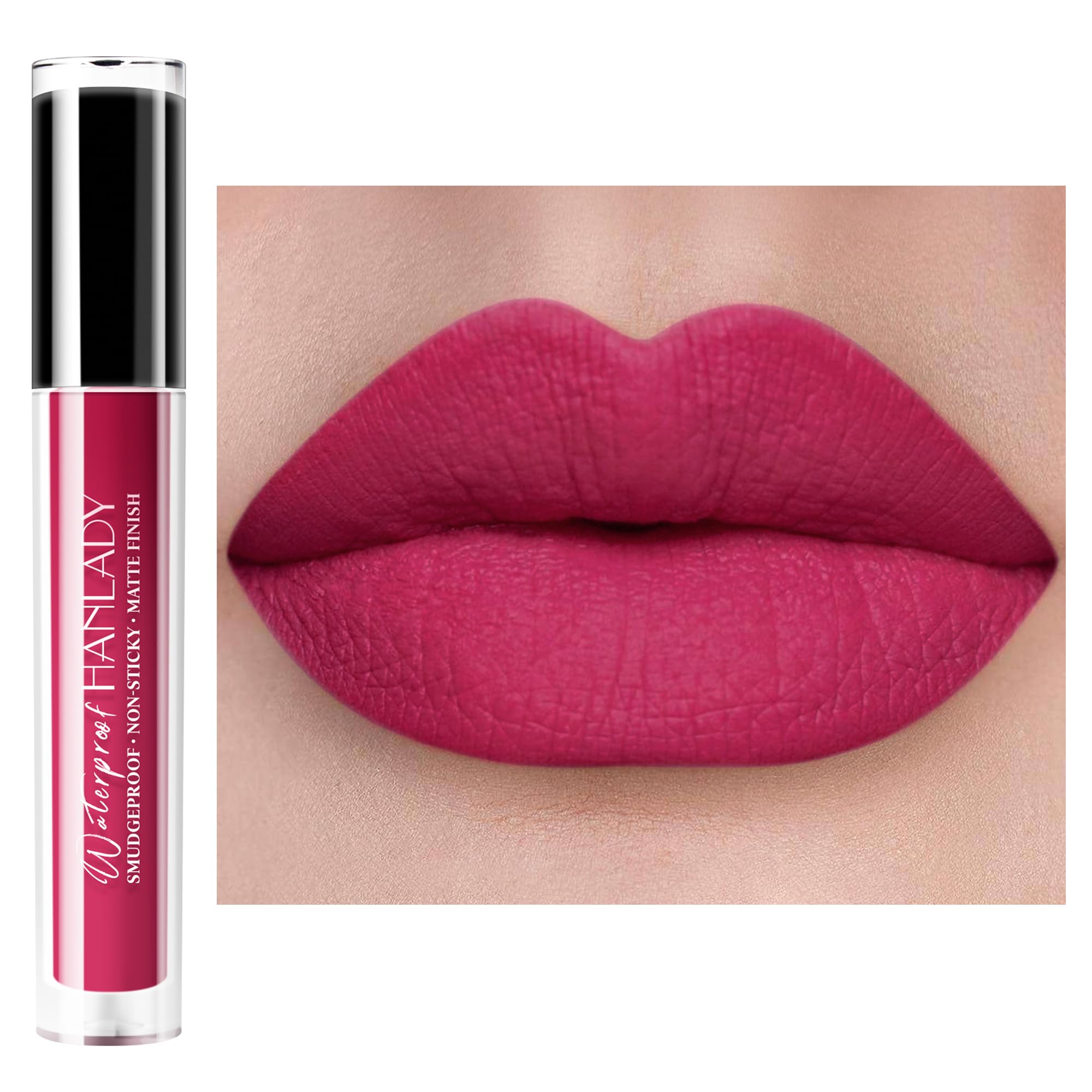 Burgundy Lipstick Matte, Berry Pink Liquid Lipstick Long Lasting for Women, Smudgeproof Lipsticks No Transfer No Smear, Vegan & Cruelty-Free (909 Run Away)