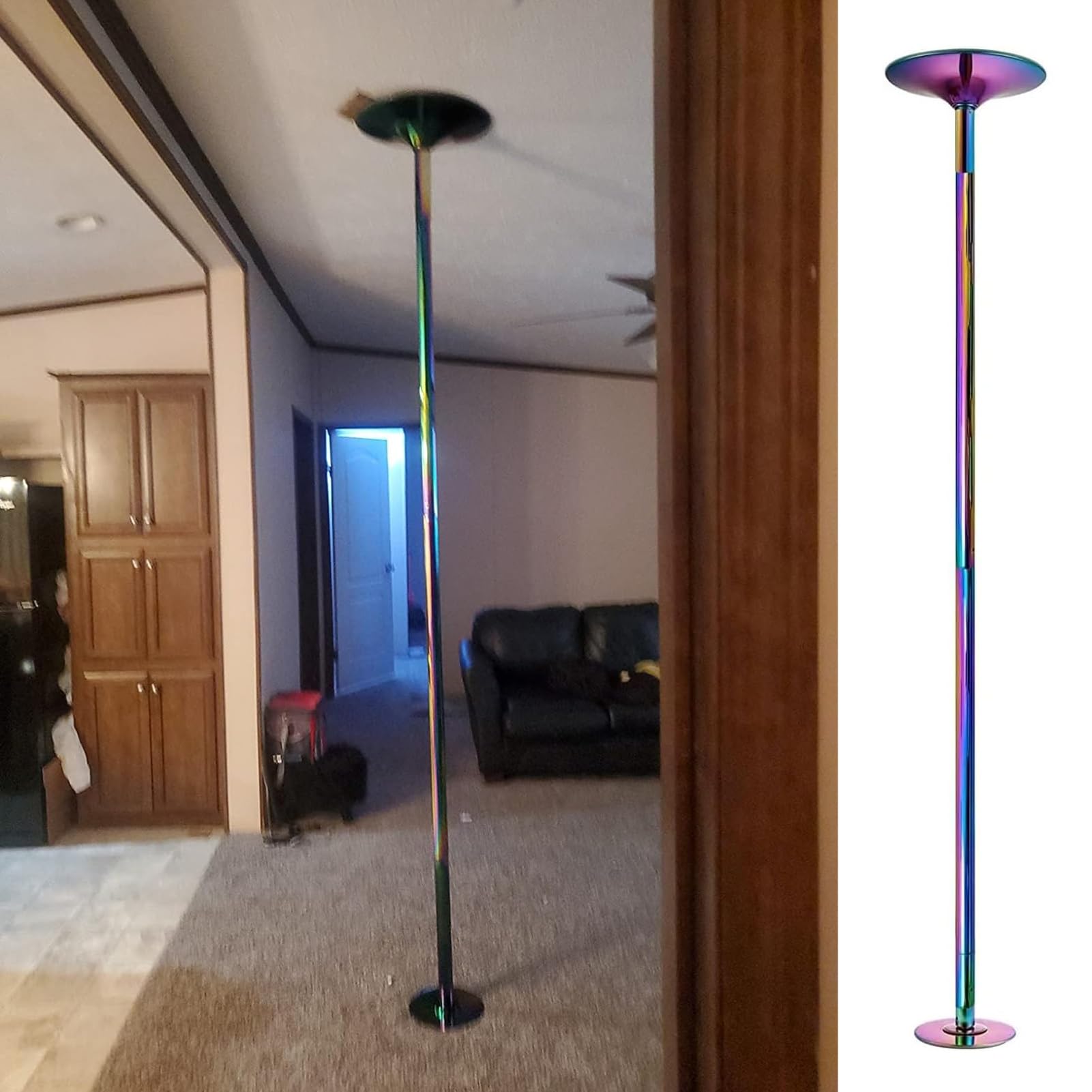 JYBNBBE Removable Dance Pole for Home/Gym/Apartment/Club, Colorful Stripper Fitness Pole, Rust-Resistant Sturdy Dancing Practice Pole, Easy Setup,2.5m-3m(8.2ft-9.8ft)