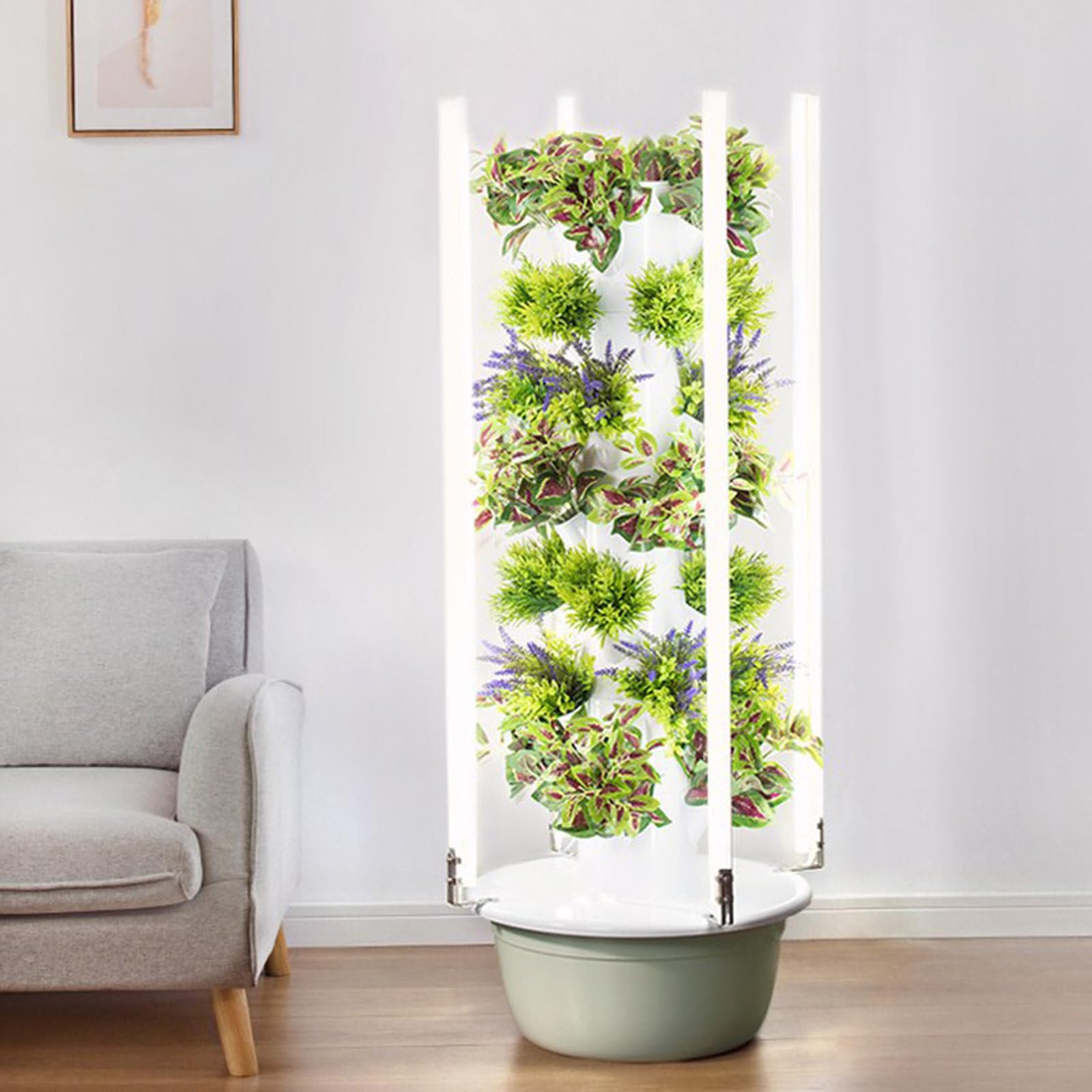 Sistema di Coltivazione idroponica, Sistema di Coltivazione idroponica a Torre per Giardino, Torre idroponica per ortaggi da Interno per Appassionati di Giardinaggio (9 Strati)